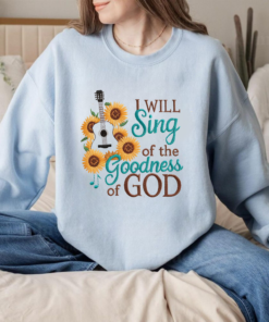 Embroidered Sweatshirt I will sing of the GOODNESS of GOD-Pink Women Christian Religious Hoodie Sweatshirt christian Sweatshirt jesus gifts, Retro Styles, Bring Back the Classics