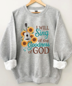 Embroidered Sweatshirt I will sing of the GOODNESS of GOD-Pink Women Christian Religious Hoodie Sweatshirt christian Sweatshirt jesus gifts, Retro Styles, Bring Back the Classics